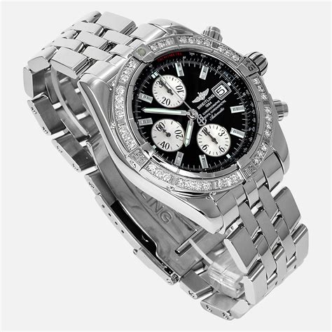 breitling chronomat evolution chronograph automatic b13356|breitling a13356 diamond bezel.